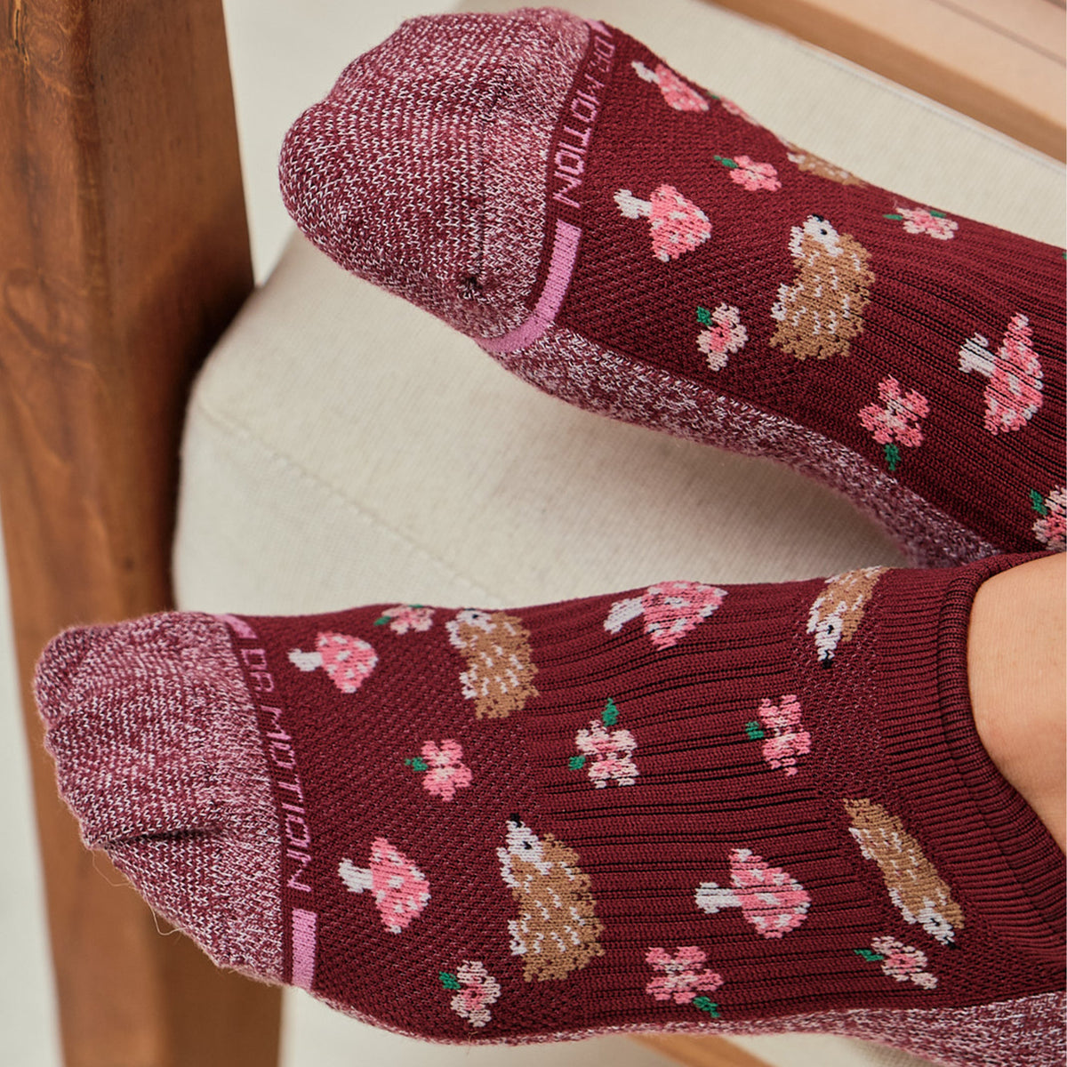 Dr. Motion Customer Favorite | Hedgehog & Shrooms - Ankle Compression Socks For Women