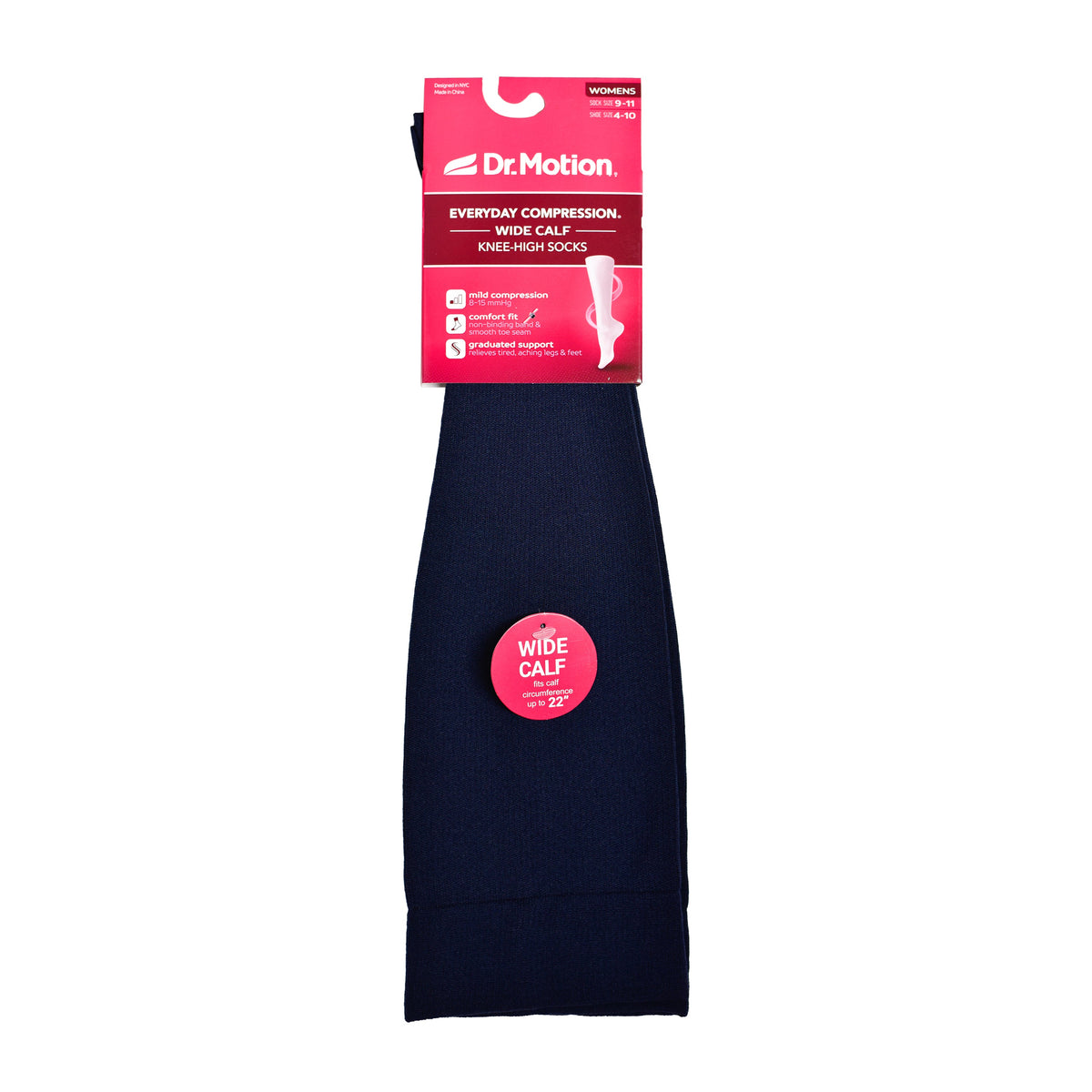 Dr. Motion Sale | Nylon Basic Solid - Wide Calf Knee-High Compression Socks For Women