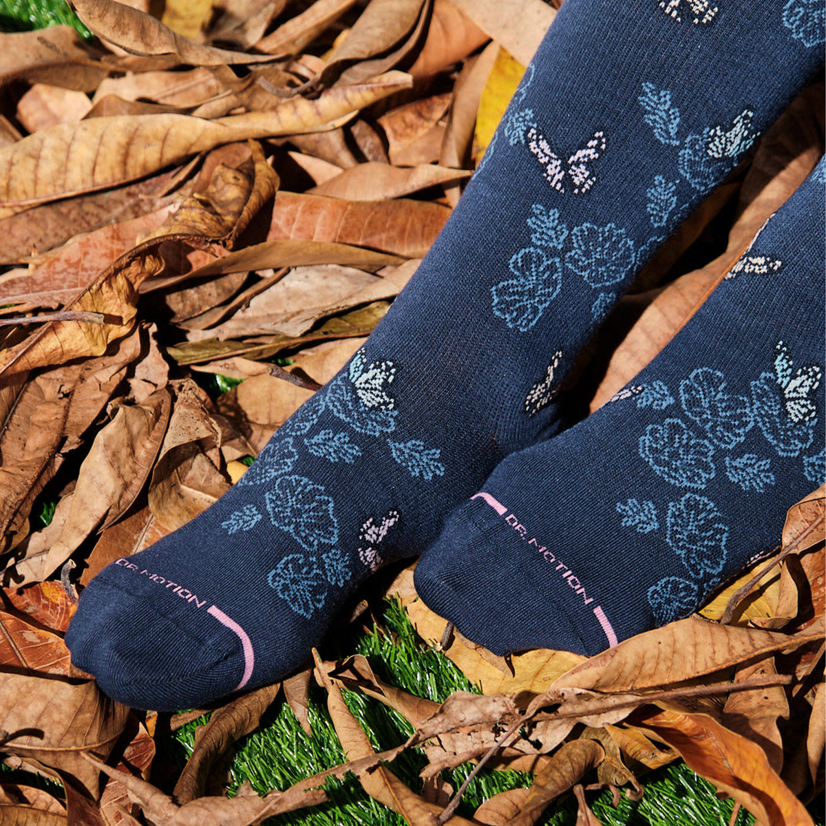 Dr. Motion Top Pick | Whimsical Butterflies - Knee-High Compression Socks For Women
