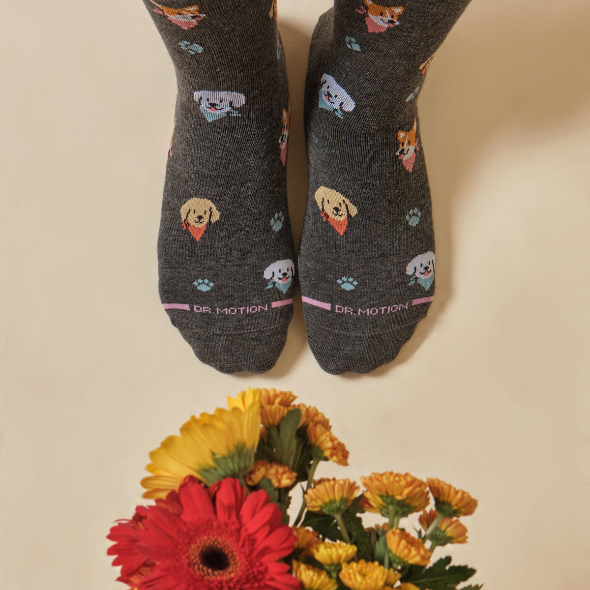 Dr. Motion Smart Buy | Bandana Dogs - Knee-High Compression Socks For Women