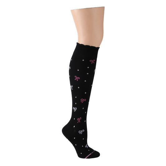 Dr. Motion Hot Sale | Bows & Dots - Knee-High Compression Socks For Women