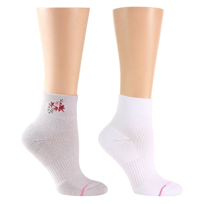Dr. Motion Top Pick | Autumn Bouquet Embroidery - Quarter Compression Socks For Women
