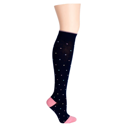 Dr. Motion Quality | Mini Hearts - Knee-High Compression Socks For Women