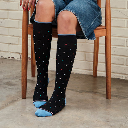 Dr. Motion Quality | Mini Hearts - Knee-High Compression Socks For Women