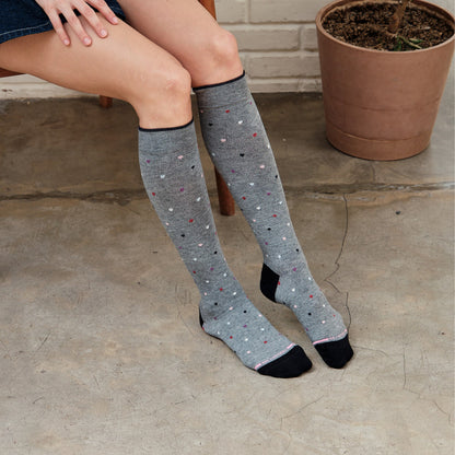Dr. Motion Quality | Mini Hearts - Knee-High Compression Socks For Women