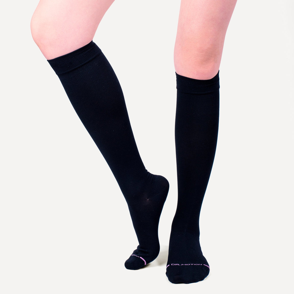 Dr. Motion Essential | Solid Microfiber Nylon - Knee-High Compression Socks For Women