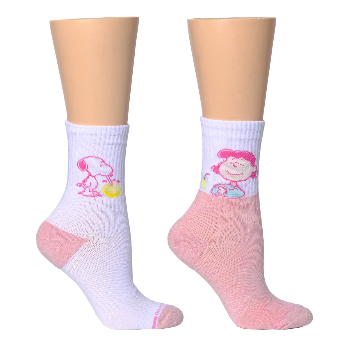 Dr. Motion Smart Buy | Snoopy Lemon Sip Ribbed - Mid-Crew Compression Socks For Women
