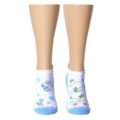 Dr. Motion Trending | Globetrotter Snoopy - Ankle Compression Socks For Women