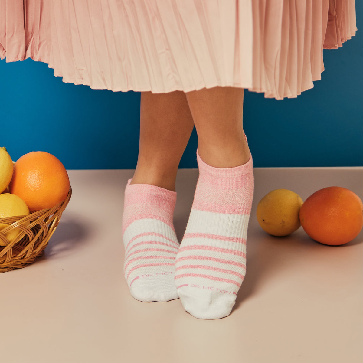 Dr. Motion Signature | Contrast Stripe - Ankle Compression Socks For Women