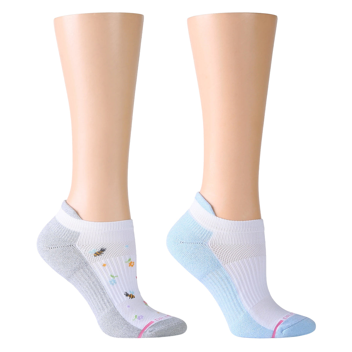 Dr. Motion Trusted | Flowers And Bees - Ankle Compression Socks For Women