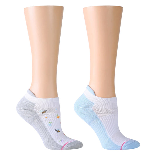 Dr. Motion Trusted | Flowers And Bees - Ankle Compression Socks For Women