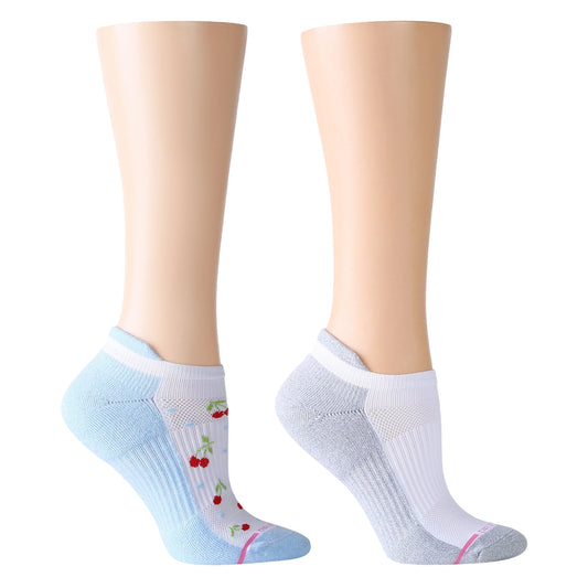 Dr. Motion Exclusive | Cherry Mini Hearts - Ankle Compression Socks For Women