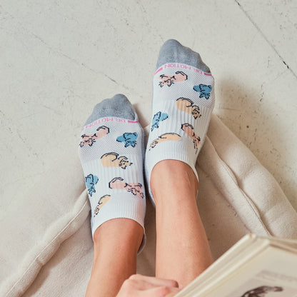 Dr. Motion Great Value | Cats All Over - Ankle Compression Socks For Women