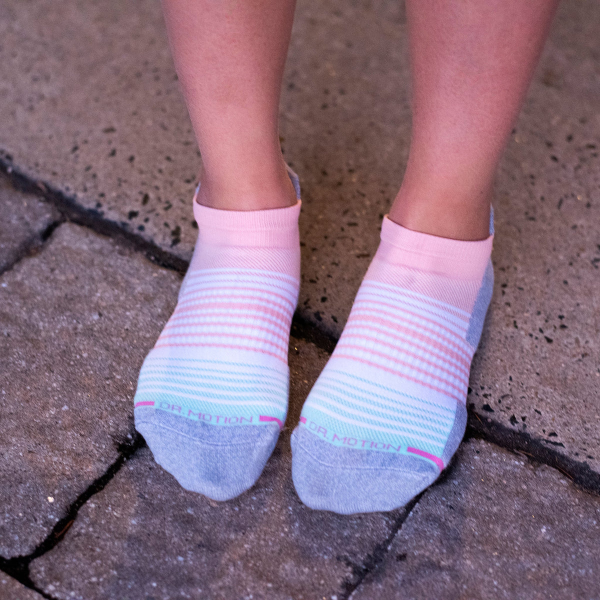 Dr. Motion Featured | Ombre Stripe - Ankle Compression Socks For Women