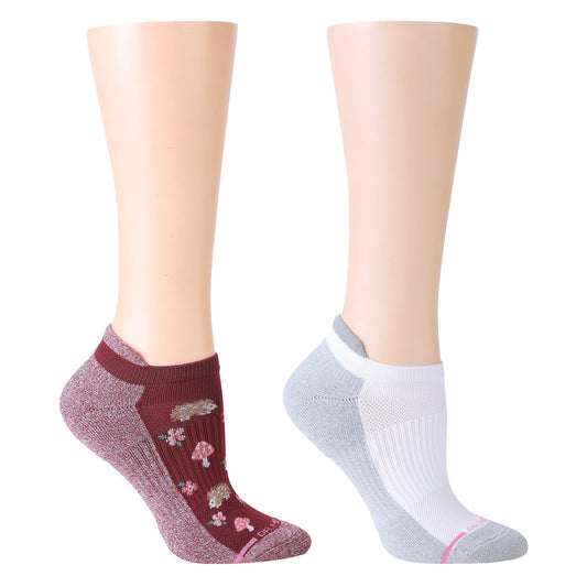 Dr. Motion Customer Favorite | Hedgehog & Shrooms - Ankle Compression Socks For Women