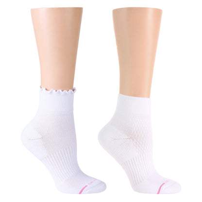 Dr. Motion Signature | Basic Lettuce Edge - Quarter Compression Socks For Women