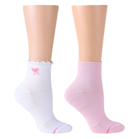 Dr. Motion Top Pick | Bow Lettuce Edge - Quarter Compression Socks For Women
