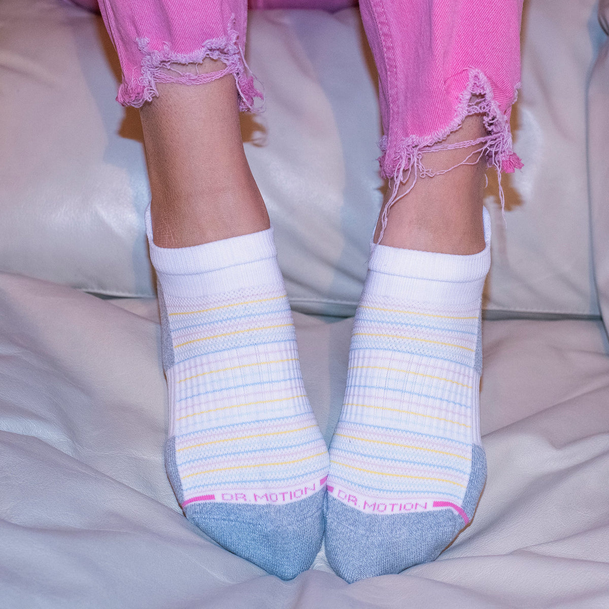 Dr. Motion Smart Buy | Pin Stripe - Ankle Compression Socks For Women