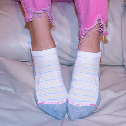 Dr. Motion Smart Buy | Pin Stripe - Ankle Compression Socks For Women