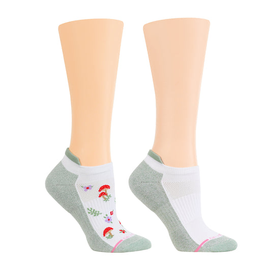 Dr. Motion Featured | Mushroom Floral - Ankle Compression Socks For Women