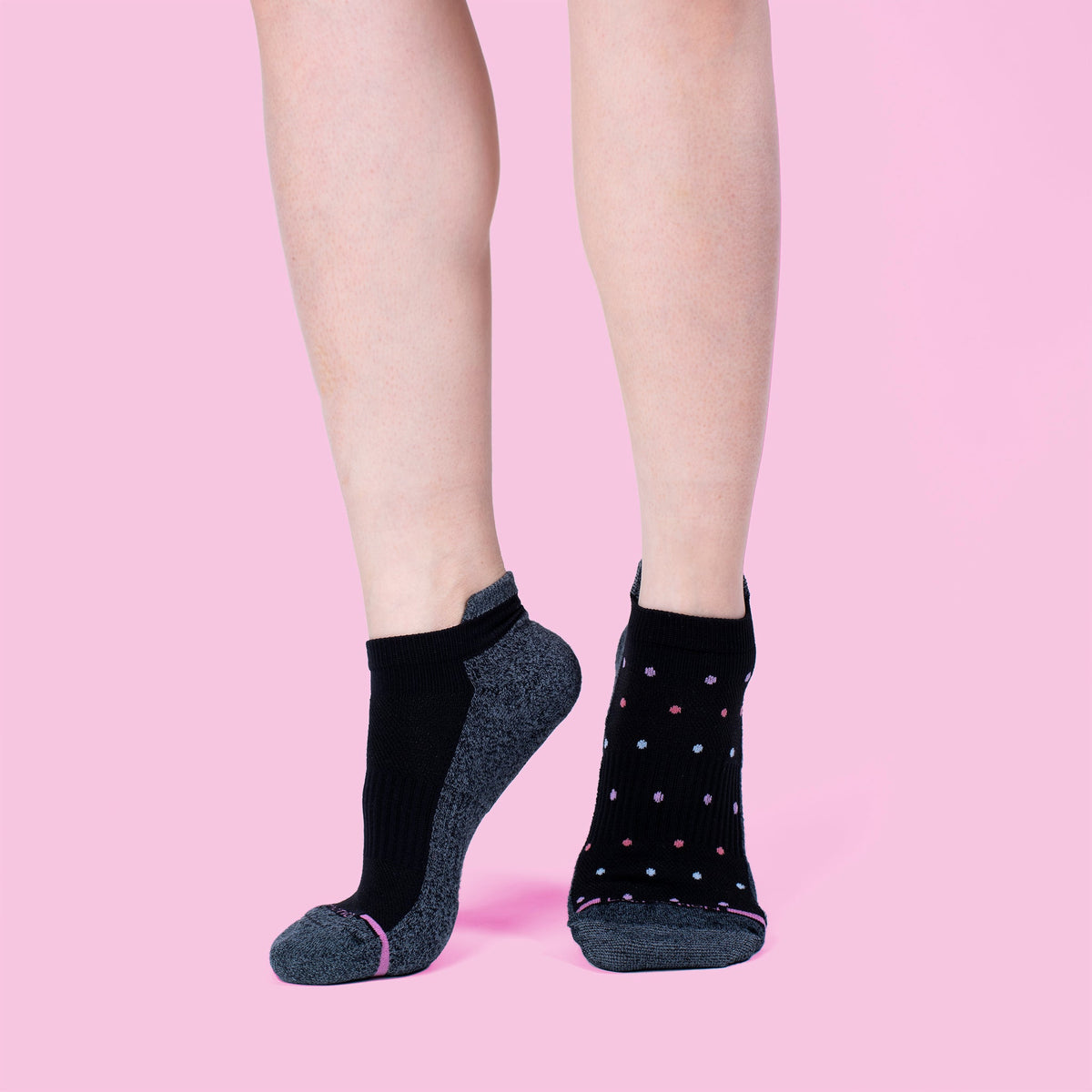 Dr. Motion Premium | Tri Color Dots - Ankle Compression Socks For Women