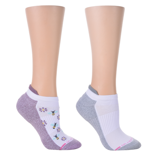 Dr. Motion Smart Buy | Bee Daisies - Ankle Compression Socks For Women