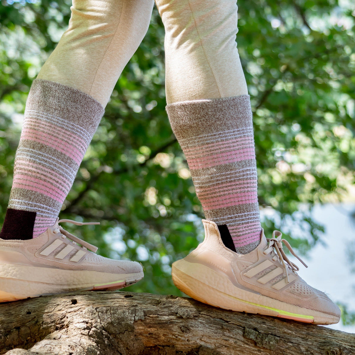 Dr. Motion Discount | Waterfall Stripe - Compression Outdoor Medium Weight Crew For Women