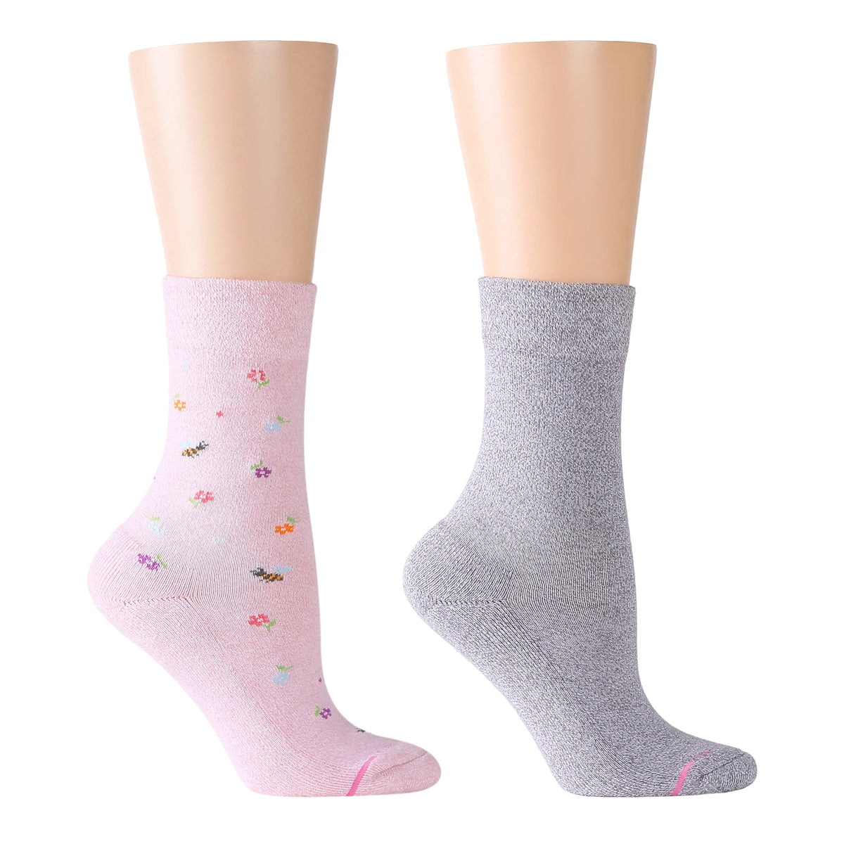 Dr. Motion Everyday | Flowers And Bees - Diabetic Half Cushion Socks For Women