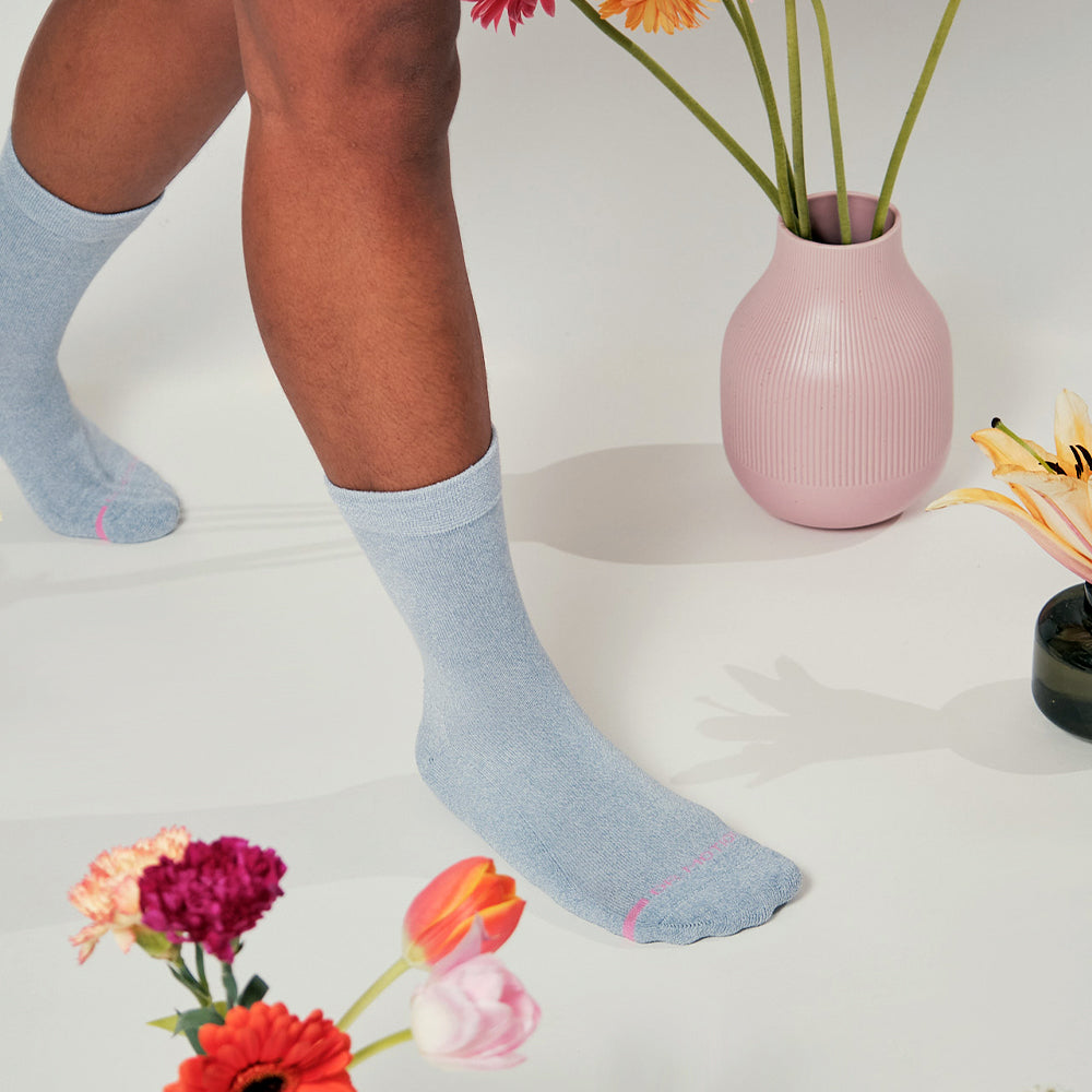 Dr. Motion Latest | French Floral - Diabetic Half Cushion Socks For Women