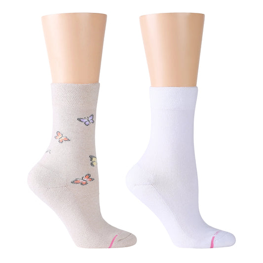 Dr. Motion Best Price | Butterflies - Diabetic Half Cushion Socks For Women