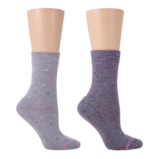 Dr. Motion Classic | Mini Hearts - Diabetic Half-Cushion Socks For Women