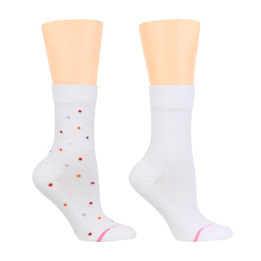 Dr. Motion Top Pick | Multidots - Diabetic Half-Cushion Socks For Women