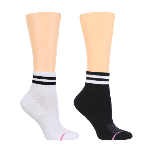 Dr. Motion Popular | Varsity Stripe - Quarter Compression Socks For Women