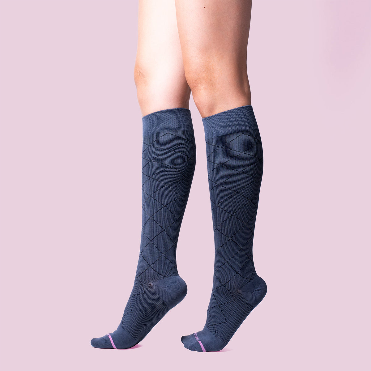 Dr. Motion Essential | Diamond Pattern - Knee-High Compression Socks For Women