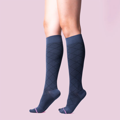 Dr. Motion Essential | Diamond Pattern - Knee-High Compression Socks For Women