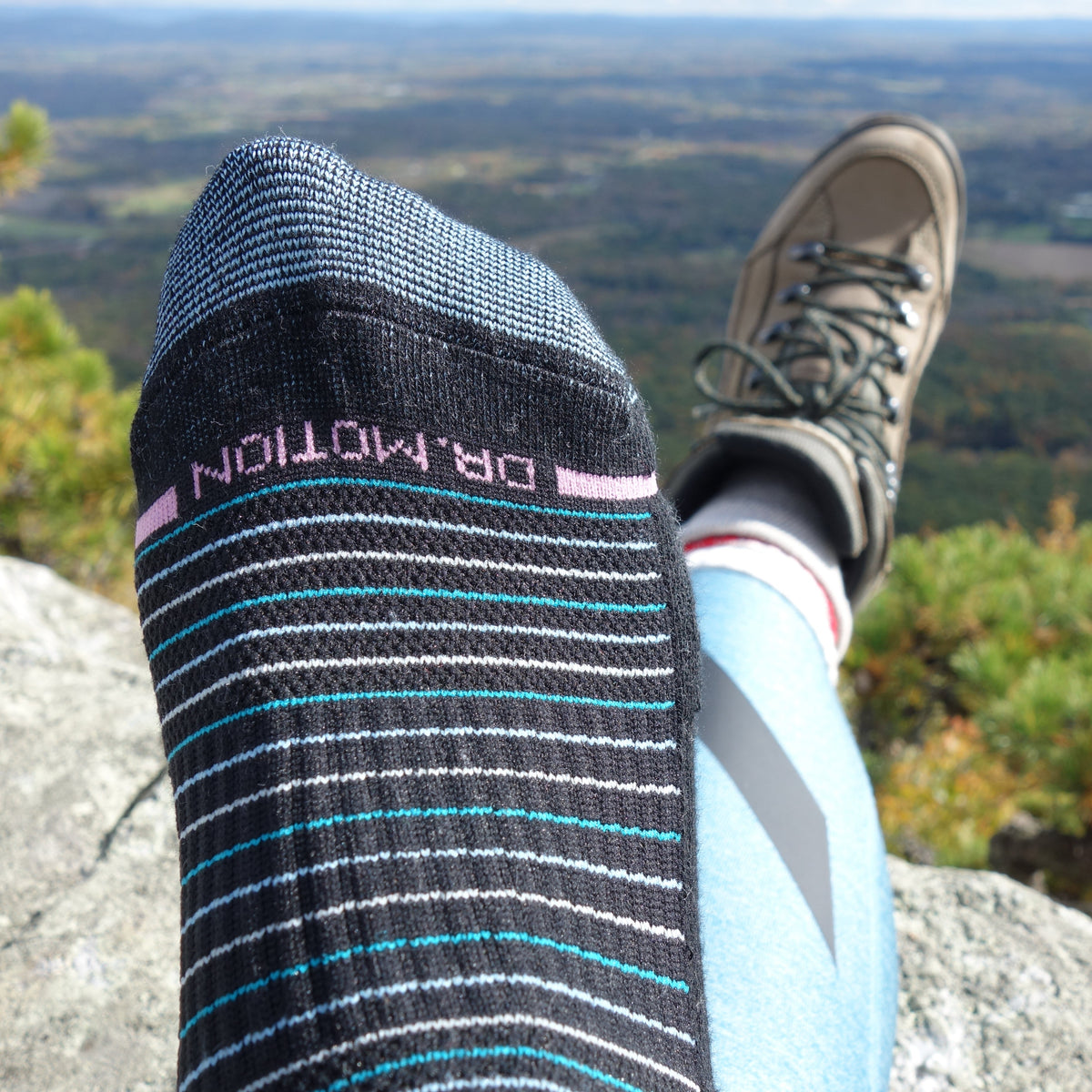 Dr. Motion Sale | Tri-Color Stripe - Knee-High Compression Socks For Women