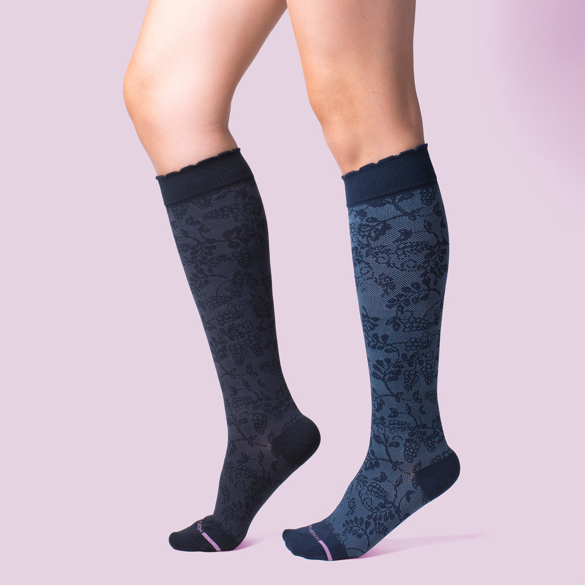 Dr. Motion Sale | Grape Vine Texture - Knee-High Compression Socks For Women