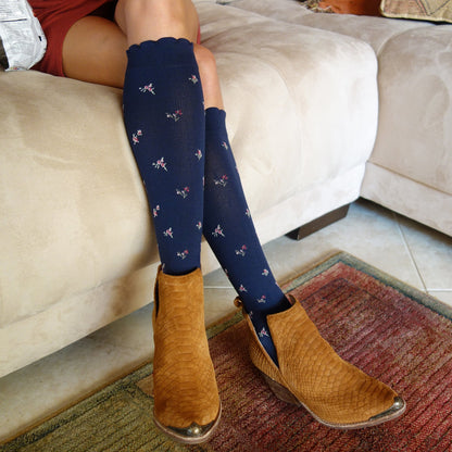 Dr. Motion Recommended | Liberty Flower - Knee-High Compression Socks For Women