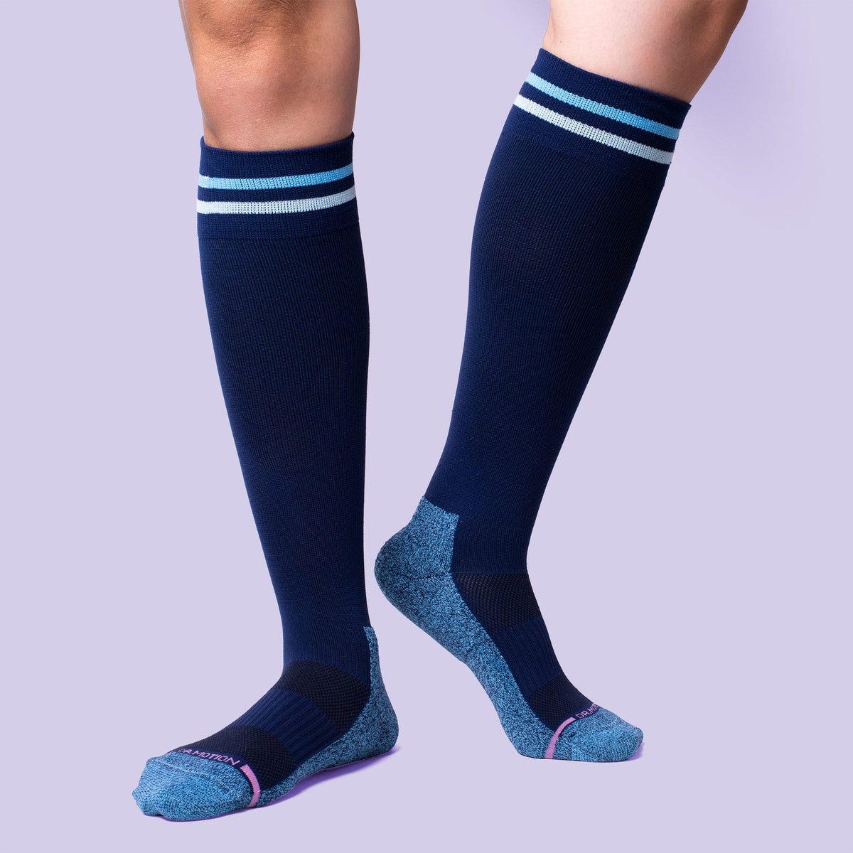 Dr. Motion Discount | Cuff Stripe - Knee-High Compression Socks For Women
