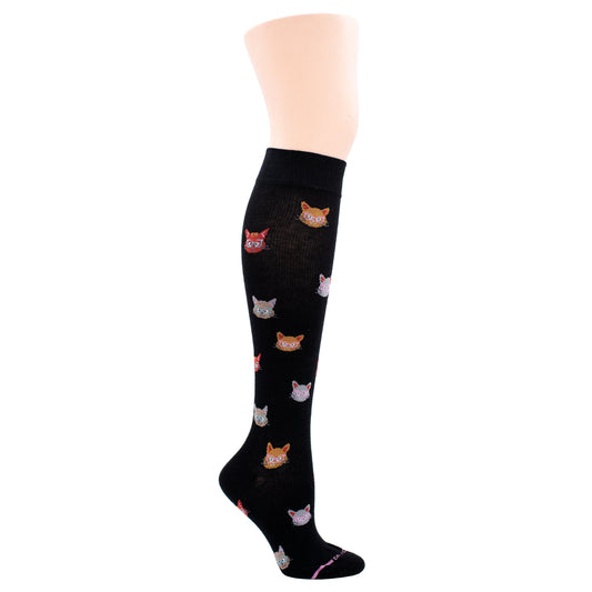 Dr. Motion Top Pick | Cats in Glasses - Knee-High Compression Socks For Women