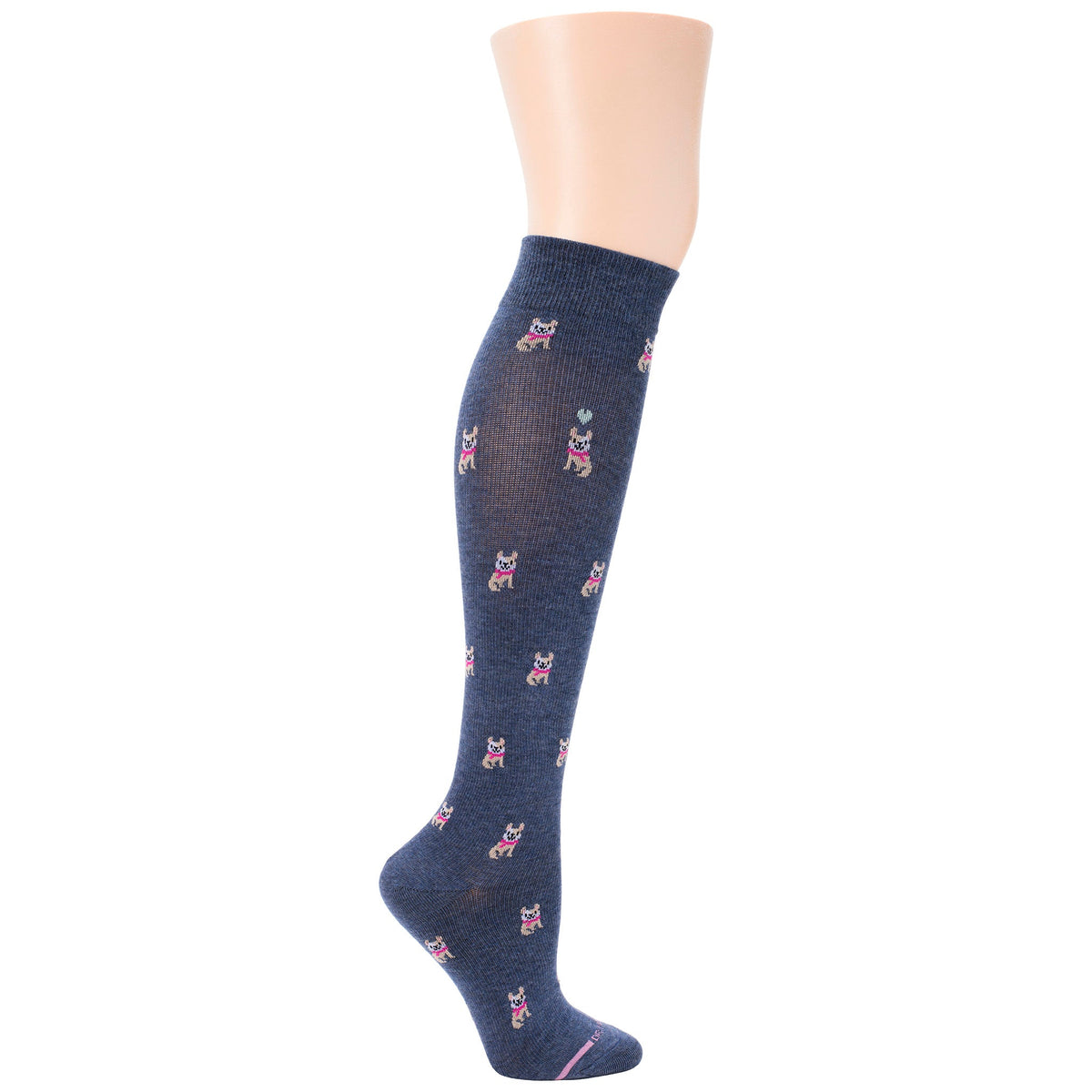 Dr. Motion Everyday | French Bulldog - Knee-High Compression Socks For Women