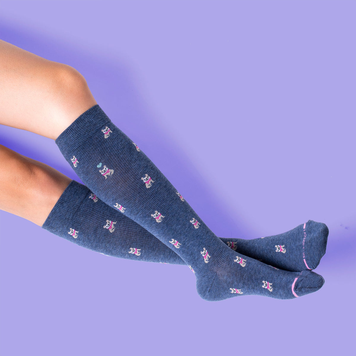 Dr. Motion Everyday | French Bulldog - Knee-High Compression Socks For Women