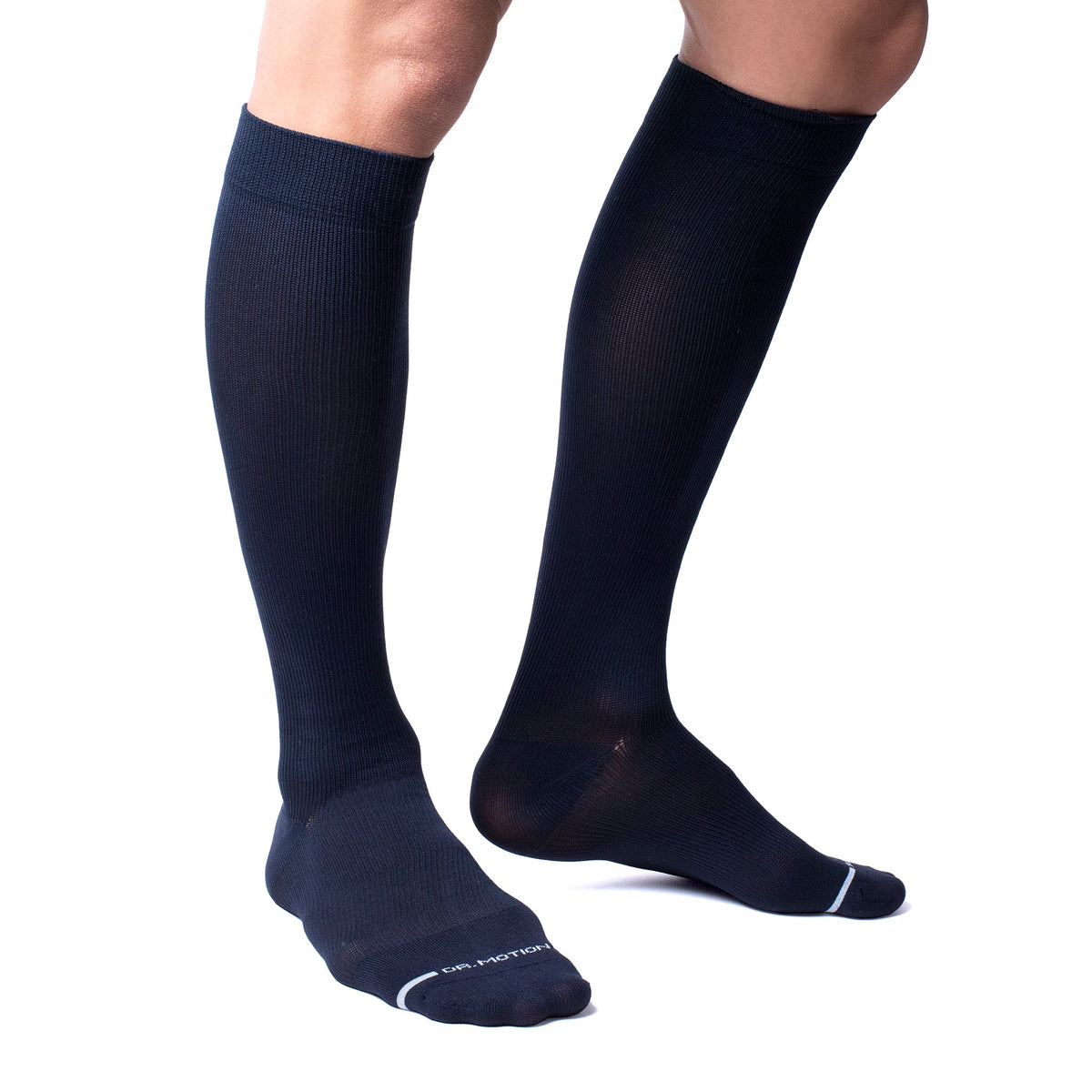 Dr. Motion Popular | Solid Microfiber Nylon - Knee-High Compression Socks For Men