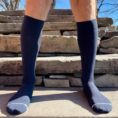 Dr. Motion Popular | Solid Microfiber Nylon - Knee-High Compression Socks For Men