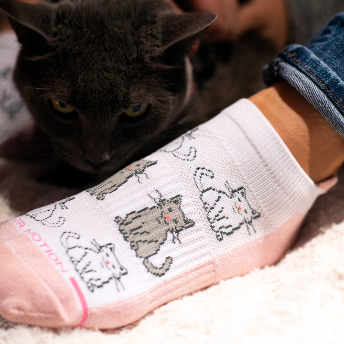 Dr. Motion Discount | Kitties - Ankle Compression Socks For Women